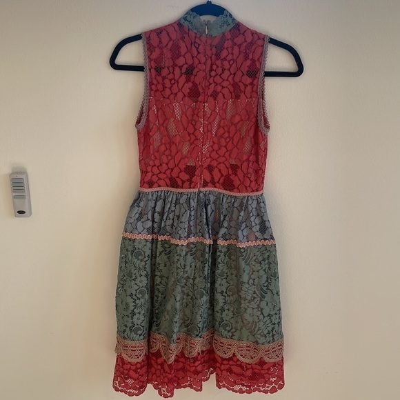 ALEXIS Vedette floral lace Colorblock A-Line mini dress XS - Picture 8 of 10